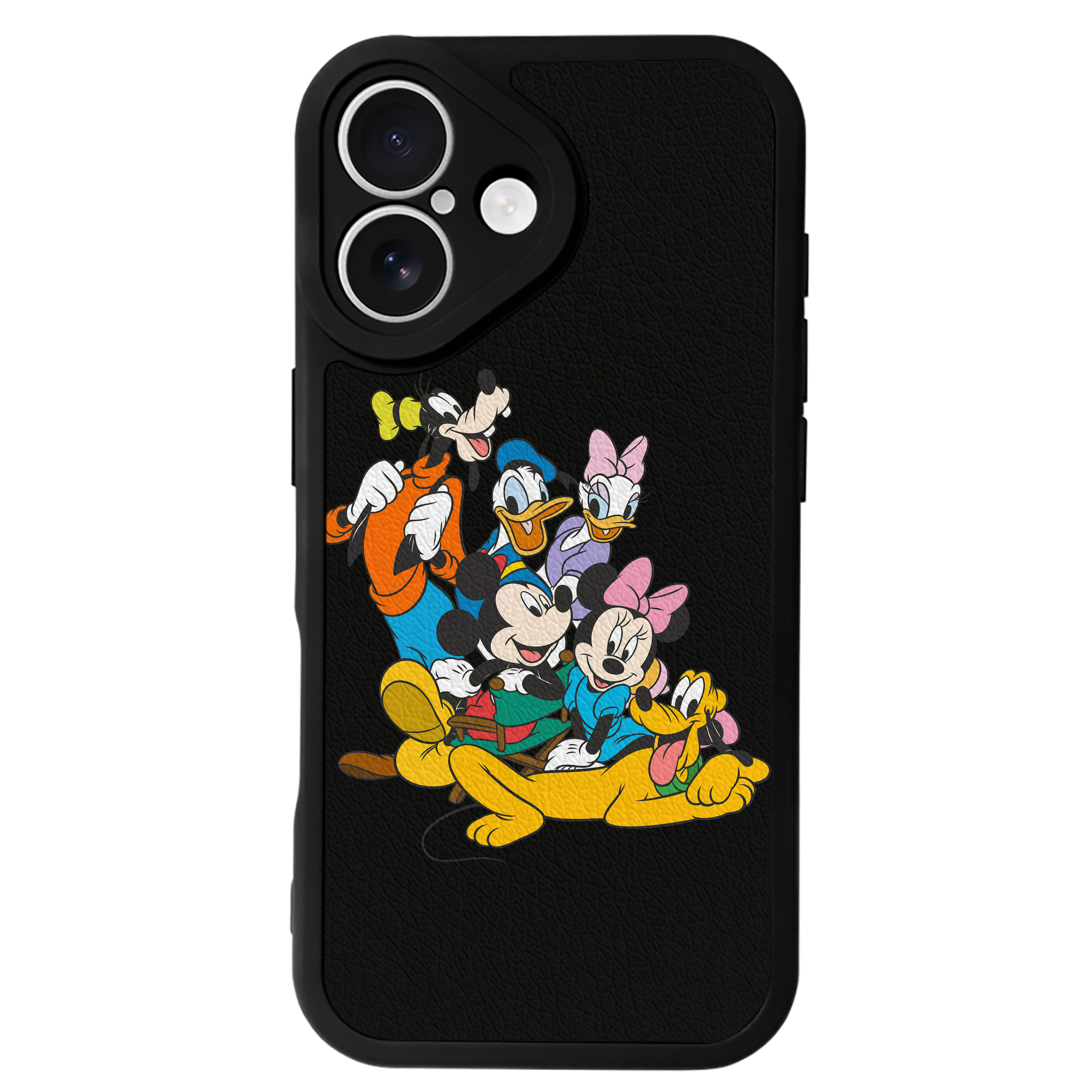 （画像用） ミッキーマウス Mickey Mouse 【iPhone 16シリーズ対応】シリコンスマホケース（レザー調） 材質：シリコン